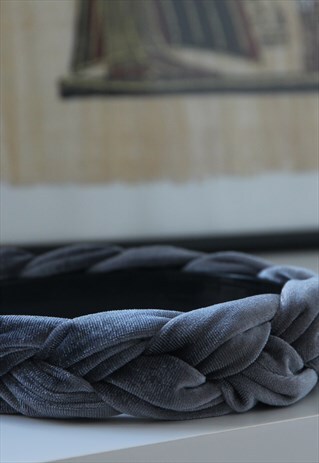 GREY VELVET HEADBAND