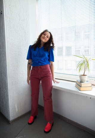 VINTAGE 80'S RED SOFT STRAIGHT JEANS