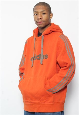 VINTAGE ADIDAS LOGO HOODIE ORANGE