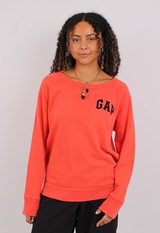 Vintage Women's 90's Orange GAP Sweatshirt
