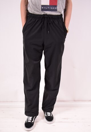NIKE MENS VINTAGE TRACKSUIT TROUSERS LARGE BLACK 90S