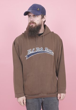 VINTAGE US POLO BROWN HOODIE /R14031