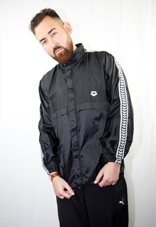 VINTAGE BLACK ARENA WINDBREAKER