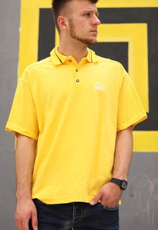 VINTAGE 90'S KAPPA YELLOW POLO SHIRT