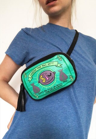 WHERE THE BAG AT HANDPAINTED LEATHER BUMBAG