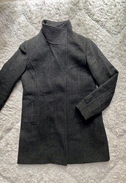 Vintage charcoal y2k midi coat jacket