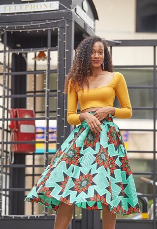 MIDDLE FLARE SKIRT (XMAS MINT)