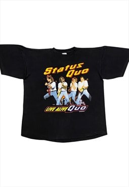 Status Quo Live Alive Quo Tour Black T-Shirt (1992) L