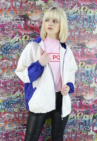 VINTAGE 90S SHELL JACKET/WINDBREAKER. UNISEX SPORTSWEAR.