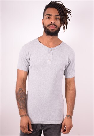 LEE MENS VINTAGE T-SHIRT TOP XL GREY 90S