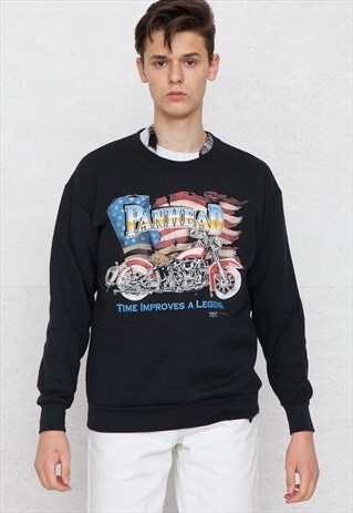VINTAGE BLACK DELTA CREW NECK PULLOVER SWEATSHIRT