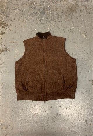 Vintage Pendleton Knitted Sweater Vest Zip Up Grandad Jumper