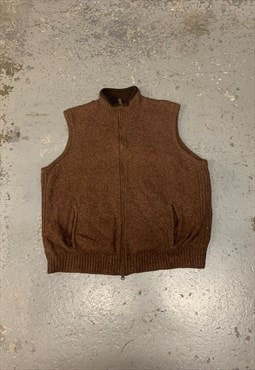 Vintage Pendleton Knitted Sweater Vest Zip Up Grandad Jumper