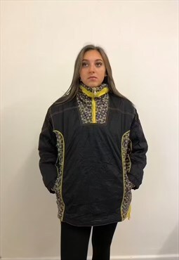 Vintage 90's Ski Jacket Quarter Zip and Hood  