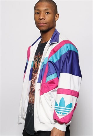 VINTAGE ADIDAS LOGO TRACK TOP JACKET WHITE
