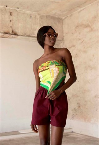 ELIA PLUM STRUCTURED SHORTS