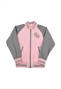 Vintage Champion Windbreaker Varsity Jacket Pink Ladies XL