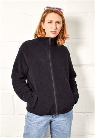 VINTAGE 90S BLACK FLEECE JACKET