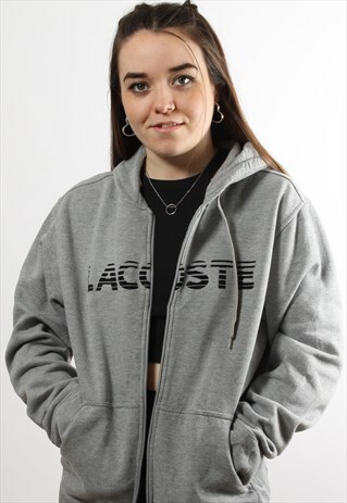VINTAGE LACOSTE FULL ZIP SPELL OUT HOODIE