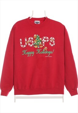 Vintage 90's Lee Sweatshirt USPS Christmas Crewneck Red