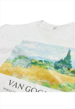 Van Gogh Wheat Field With Cypresses T-Shirt With Title