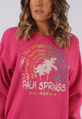 SWEATSHIRT JUMPER OVERSIZED USA PALM SPRINGS PRINT 12 (HKHR)