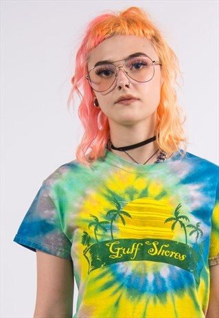 VINTAGE 90'S TIE DYE GULF SHORES T-SHIRT