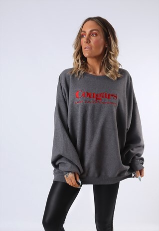 SWEATSHIRT JUMPER OVERSIZED COUGARS LOGO UK 22 - 24 (HD1H)