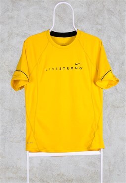 Vintage Nike Livestrong Yellow T-Shirt Small
