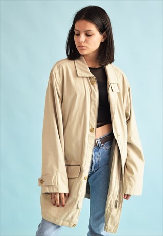 90'S RETRO FESTIVAL OVERSIZED NEUTRAL PARKA JACKET TOP