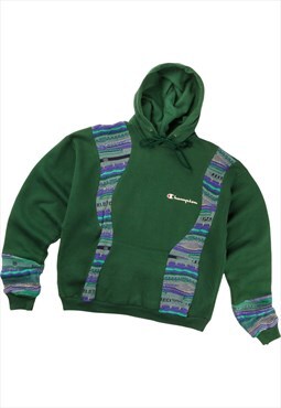 REWORK 90's Champion Hoodie X COOGI Spellout Green Small