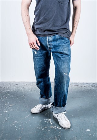 VINTAGE BLUE LEVI'S 501 PAINT JEANS