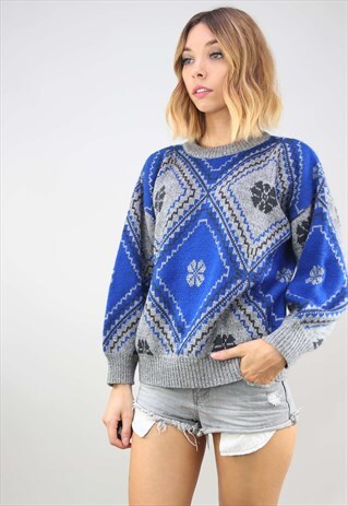 VINTAGE OVERSIZED PATTERNED JUMPER