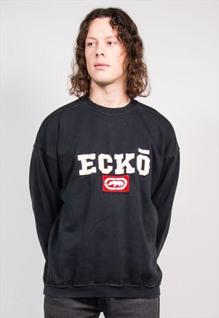 VINTAGE 90'S BLACK ECKO SWEATSHIRT JUMPER