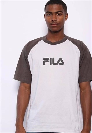 VINTAGE FILA BIG LOGO T-SHIRT BEIGE