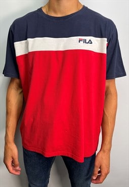 Vintage Fila T Shirt in navy, red and white (XL)