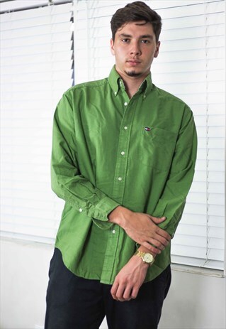 VINTAGE TOMMY HILFIGER SHIRT LOGO 90S S 11.3
