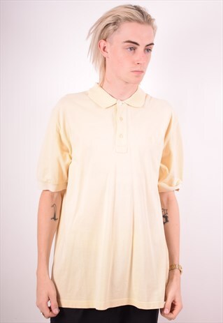 VALENTINO MENS VINTAGE POLO SHIRT XXL YELLOW 90S