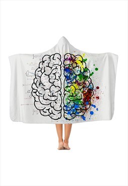 Festival & Camping Lightweight Hooded Blanket - Brain