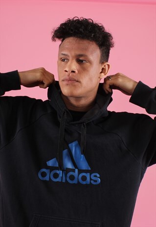 BLACK ADIDAS PRINTED HOODIE
