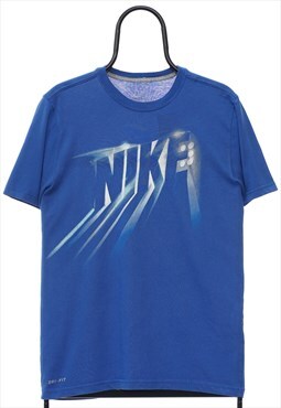 Vintage Nike Spellout Graphic Blue TShirt Womens