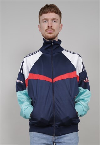 VINTAGE 90'S ADIDAS TEAL/RED/NAVY TRACKSUIT JACKET