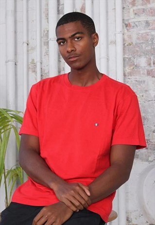 VINTAGE CHAMPION LOGO T-SHIRT RED