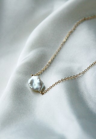 18K GOLD PEARL PENDANT STACKER NECKLACE