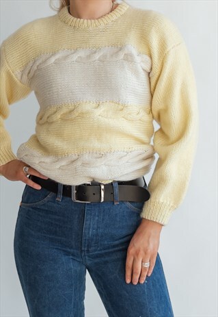 VINTAGE 80S PASTEL KNIT COSY JUMPER