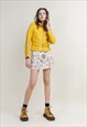 VINTAGE Y2K MINI RUCHED RUFFLE FLORAL CREAM SKIRT XS