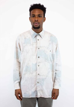 Vintage Abstract Pattern Shirt in Grey