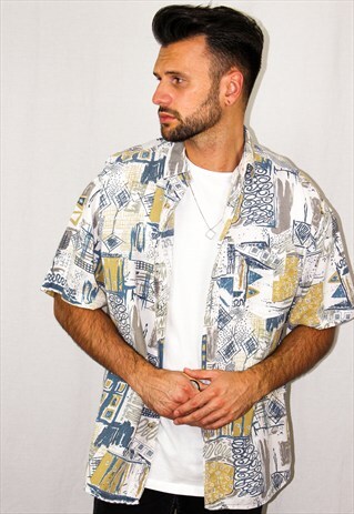 VINTAGE ABSTRACT PRINT FESTIVAL SHIRT
