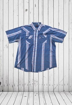vintage striped short sleeve shirt large 