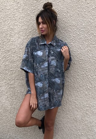 PATTERNED OVERSIZED RETRO VINTAGE UNISEX FESTIVAL SHIRT